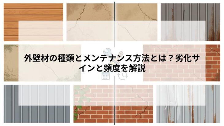 外壁材の種類とメンテナンス方法とは？劣化サインと頻度を解説